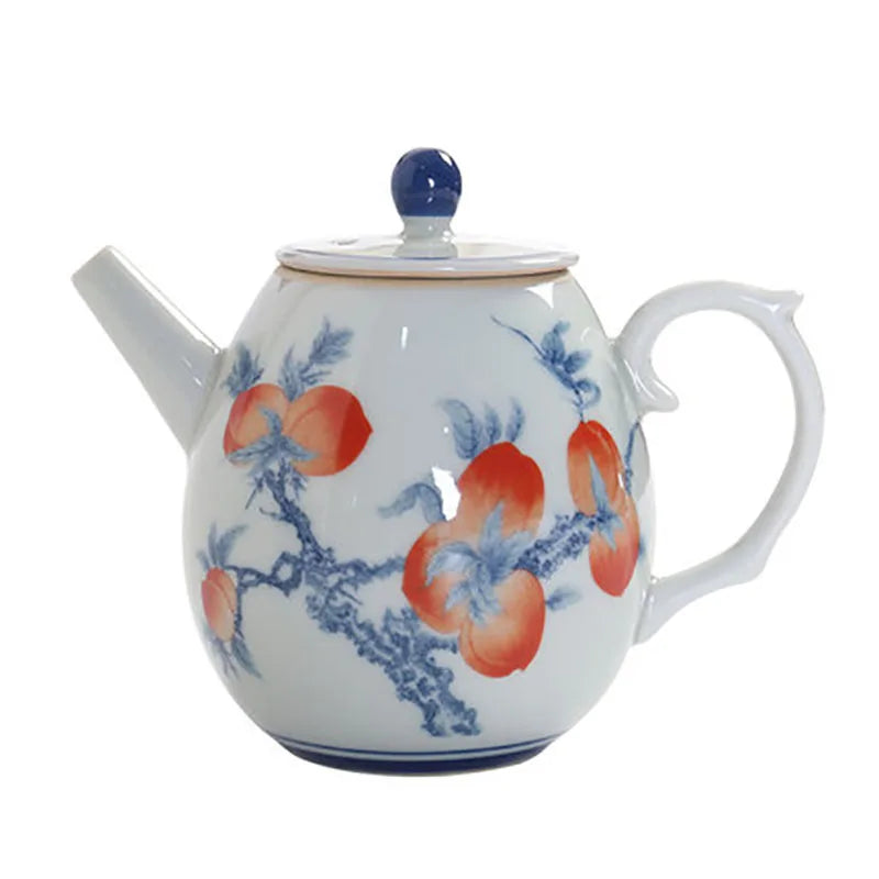 Vintage Retro Ceramic Teapot Hand Painted Flower China Porcelain Tea Pot infuser Container Tea Ceremony Teaware Gifts