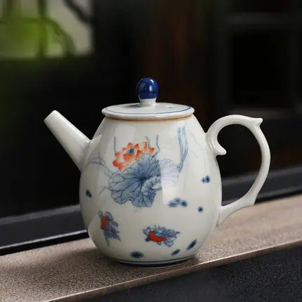 Vintage Retro Ceramic Teapot Hand Painted Flower China Porcelain Tea Pot infuser Container Tea Ceremony Teaware Gifts