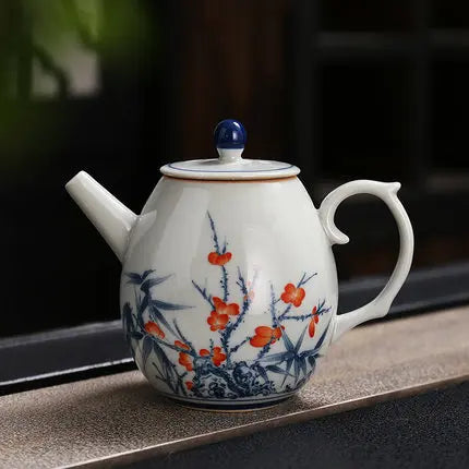 Vintage Retro Ceramic Teapot Hand Painted Flower China Porcelain Tea Pot infuser Container Tea Ceremony Teaware Gifts