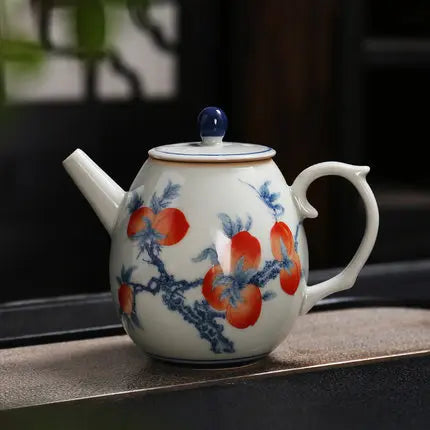 Vintage Retro Ceramic Teapot Hand Painted Flower China Porcelain Tea Pot infuser Container Tea Ceremony Teaware Gifts
