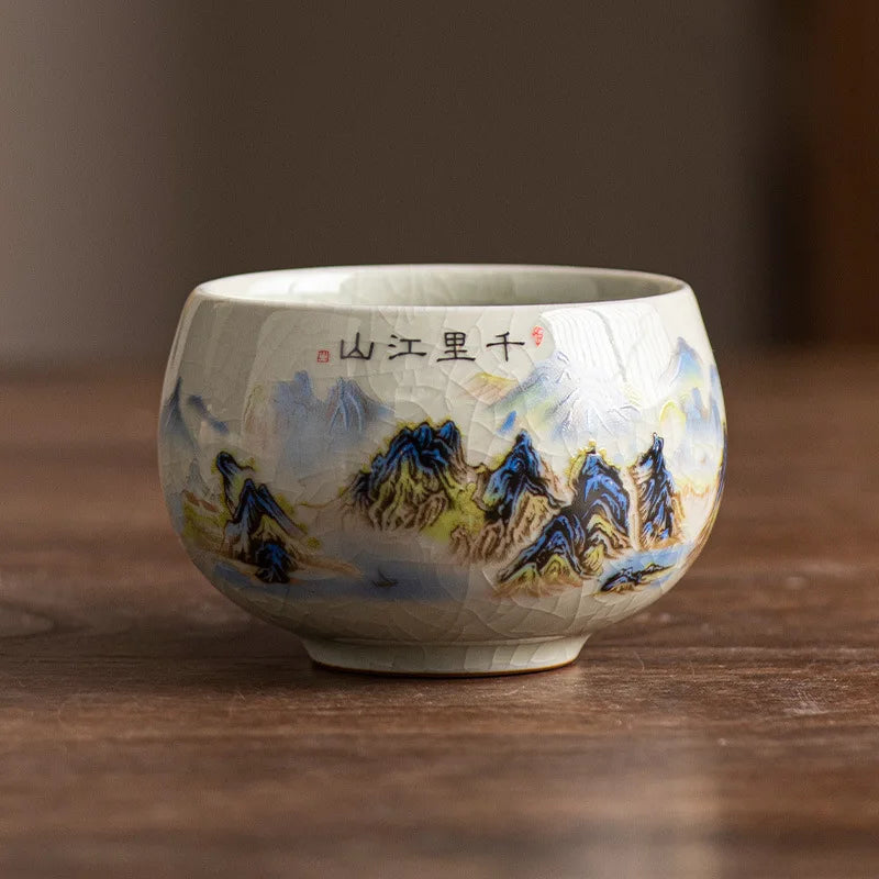 Vintage Teapots Kungfu Ceramic Teaware Teacups Set Chinese Luxury Retro Tea Pots for Home Use Handpainted Pottery Tea Kettle
