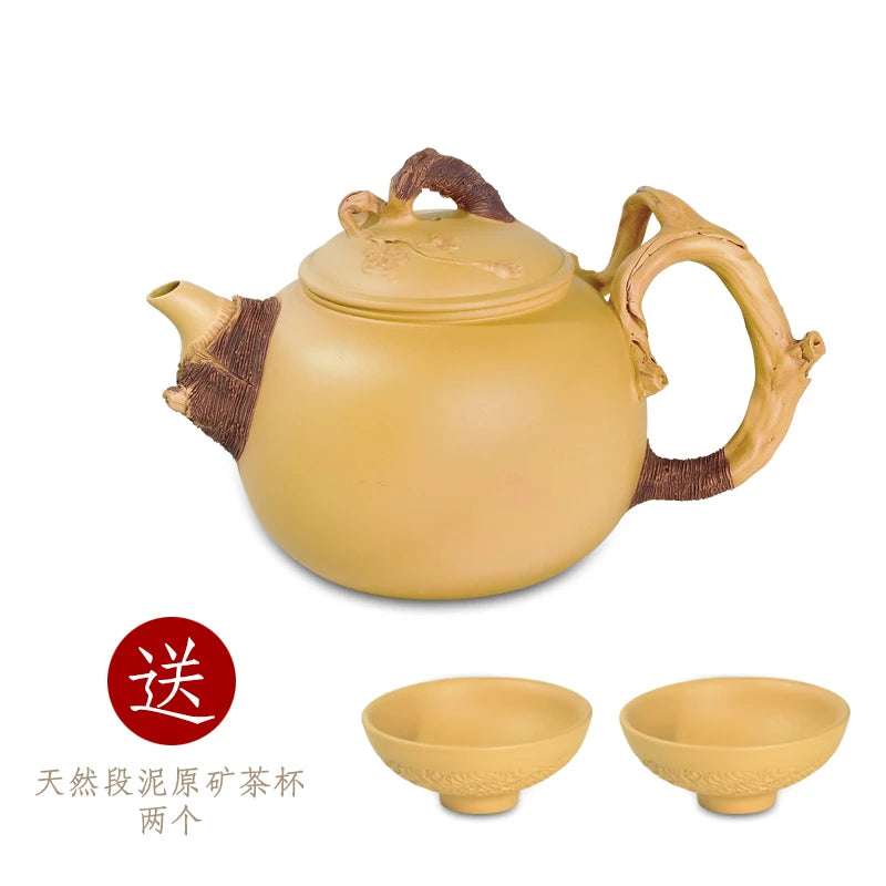 Xuandiao Yixing Famous Teapot Handmade Raw Ore Beige Clay Teapot Creative Teapot Tea Set Household