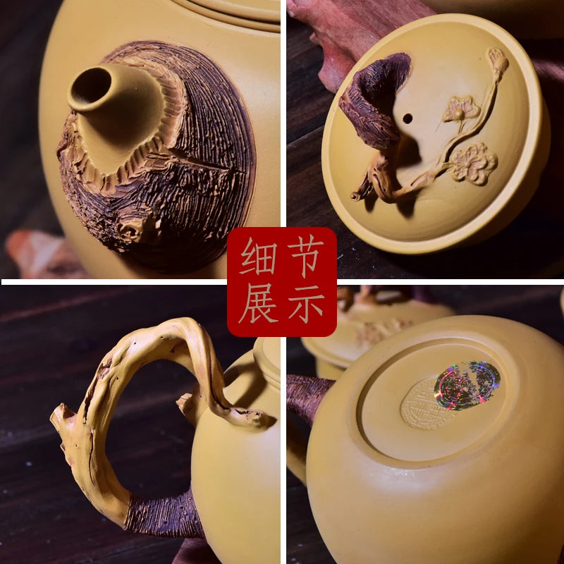 Xuandiao Yixing Famous Teapot Handmade Raw Ore Beige Clay Teapot Creative Teapot Tea Set Household