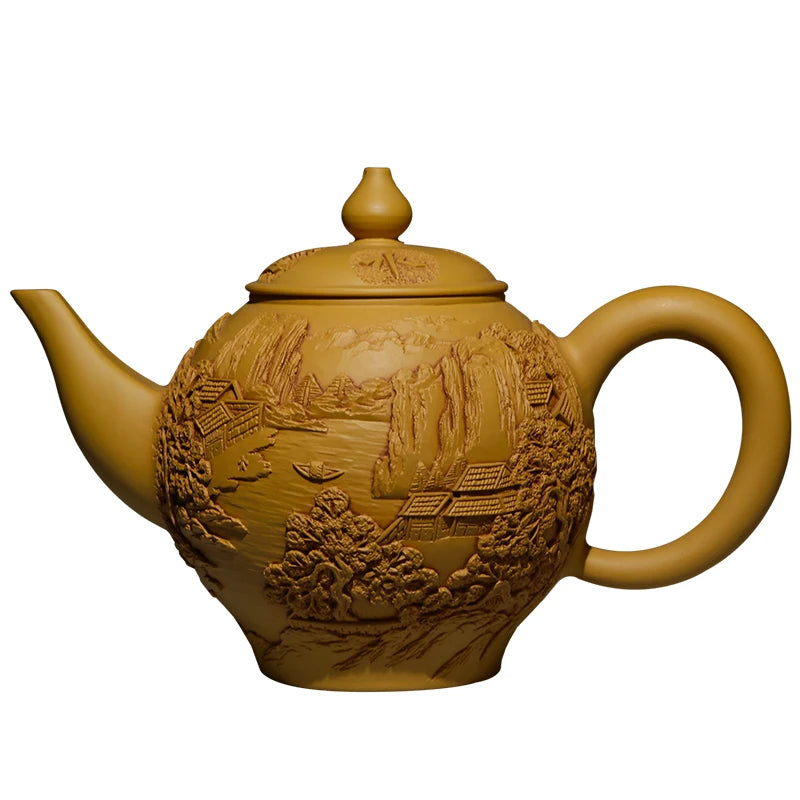 Xuandiao Yixing Famous Teapot Pure Handmade Raw Ore Piano Shushan Teapot Teapot Tea Set Home