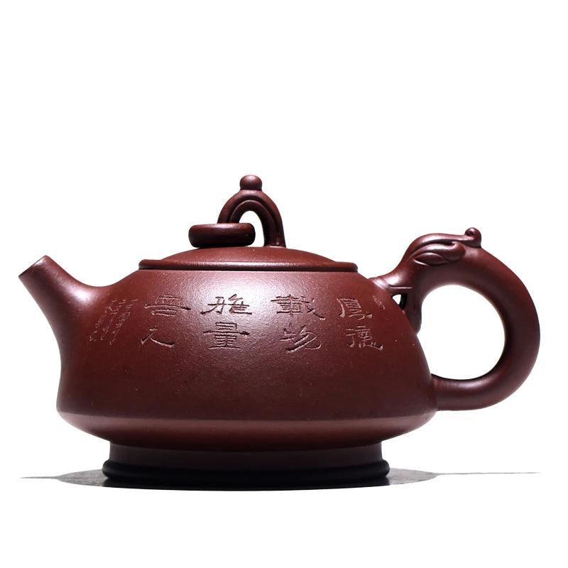 Yishuitang Yixing purple clay teapot hand made old purple clay Qianlong teapot 455ml Teapot Tea Set