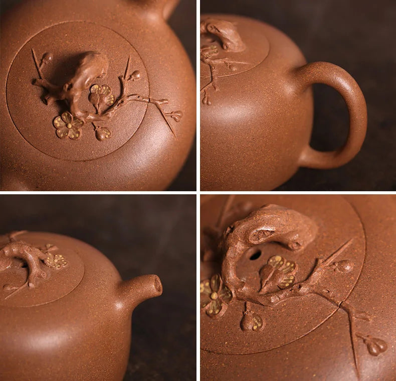 Yishuitang Yixing purple clay teapot pure manual duanni Aomei teapot manual Decal Kungfu Teapot Tea Set