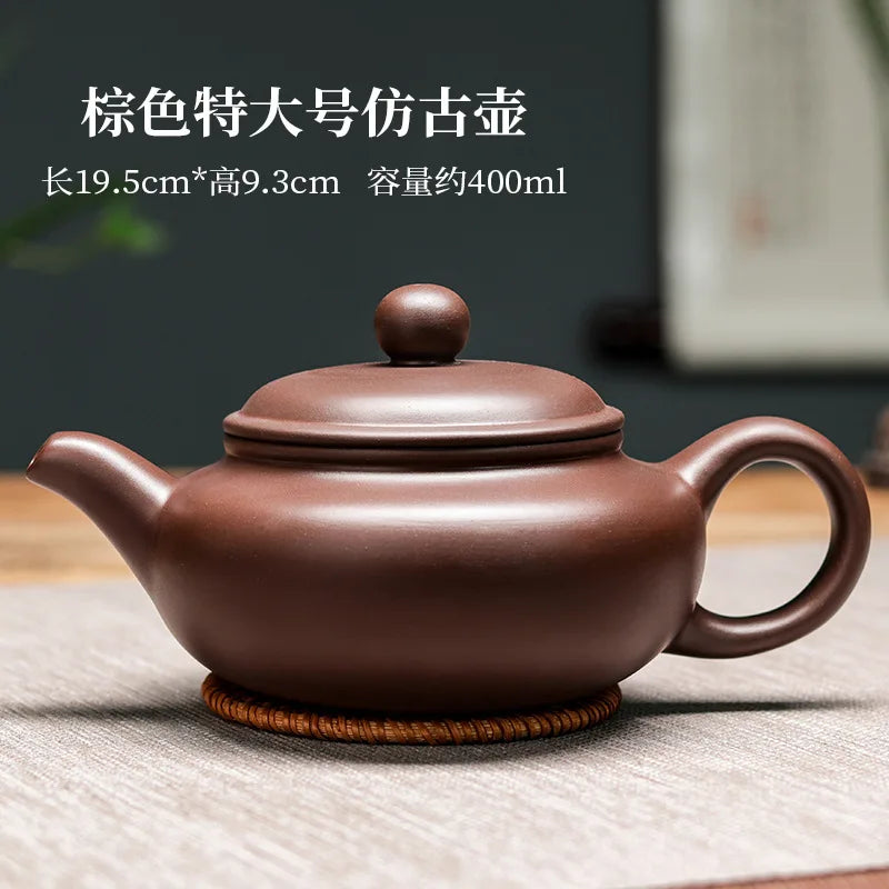 Yixing Black Clay Teapot Ball Hole Filter Kettle Archaize Tea Pot Drink Puer Tea Ceremony Supplies Teaware Drinkware Set400ML