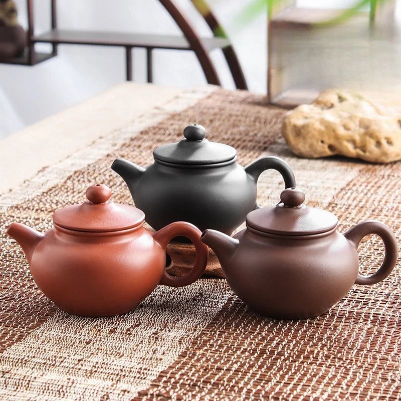 Yixing Black Clay Teapot Ball Hole Filter Kettle Archaize Tea Pot Drink Puer Tea Ceremony Supplies Teaware Drinkware Set 250ML