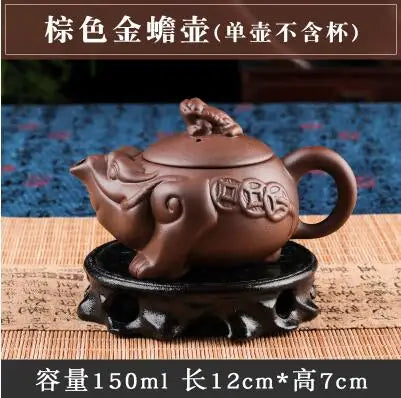 Yixing-Bronze Antique Purple Clay Teapot, Raw Ore Red Mud Filter Teapot, Large Capacity Tea Pot, Kungfu Teaset