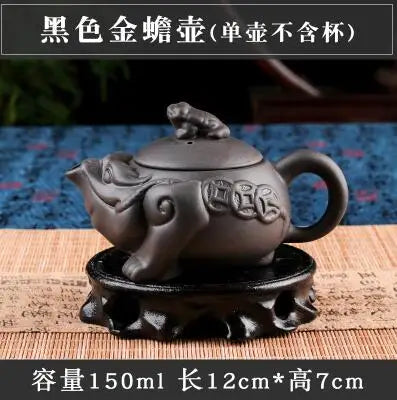 Yixing-Bronze Antique Purple Clay Teapot, Raw Ore Red Mud Filter Teapot, Large Capacity Tea Pot, Kungfu Teaset