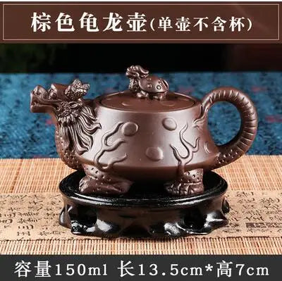 Yixing-Bronze Antique Purple Clay Teapot, Raw Ore Red Mud Filter Teapot, Large Capacity Tea Pot, Kungfu Teaset