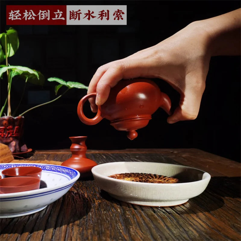 Yixing Classic Teapot Boutique Purple Clay Tea Pot Ore Beauty Kettle Kung Fu Master Handmade Teaware Tea Ceremony Set 160cc