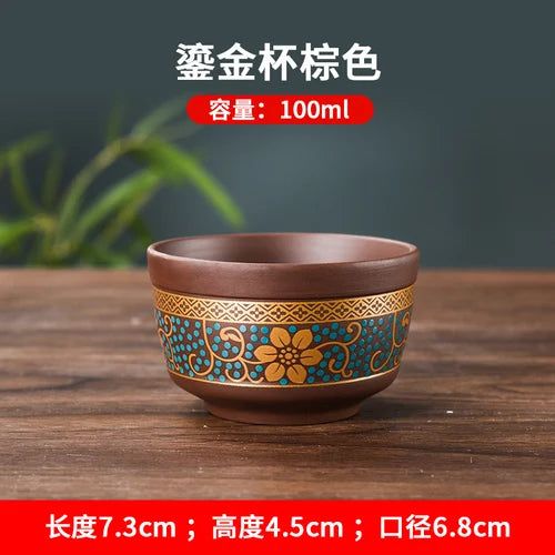 Yixing Clay Teapot, Chinese Style, Retro Teapot, Gilded Household, Simple Japanese Tea Maker, Kungfu Tea Set