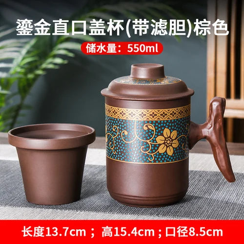Yixing Clay Teapot, Chinese Style, Retro Teapot, Gilded Household, Simple Japanese Tea Maker, Kungfu Tea Set