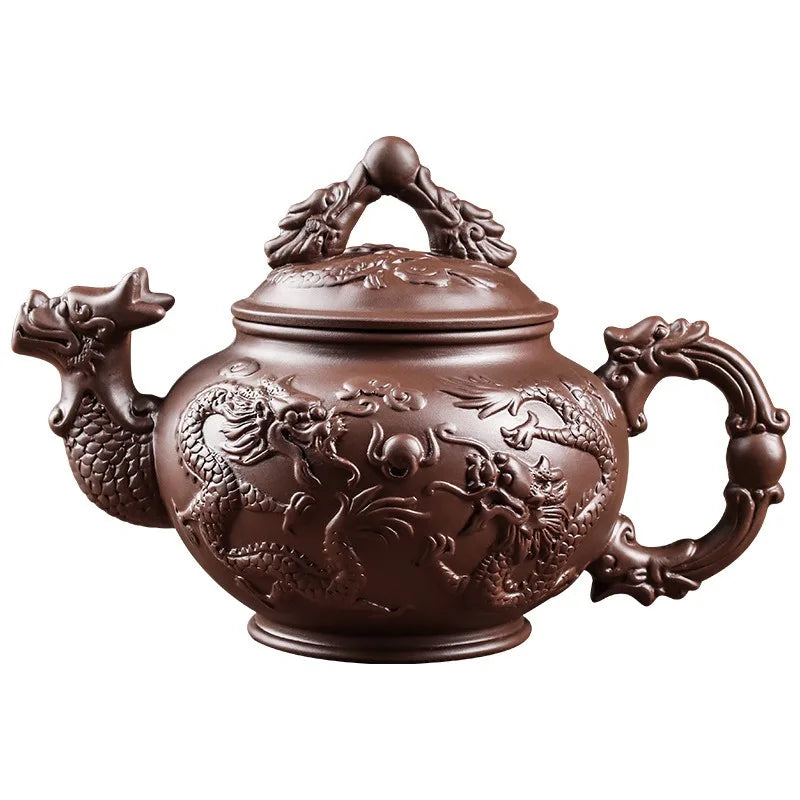 Yixing Clay Zisha Teapot Large Handmade Dragon Teapot Single Pot Ceramic Household Kungfu Tea Set Tea  650ml