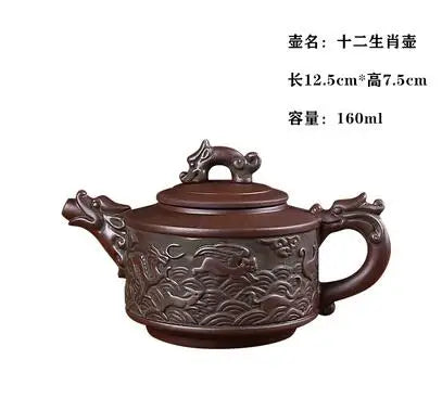 Yixing-Handmade Purple Sand Ceramic Teapot, Large Bubble Teapot, Single Teacup Set, Antique Teapot, Household Tea Set