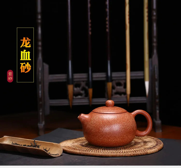 Yixing Handmade Yixing clay teapot Raw Mineral Mud Dragon Blood Sand Tea Pot Kung Fu Tea Set Chinese Tea Pot 225ml