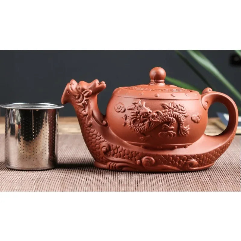 Yixing Purple Clay Teapot Large Capacity Teapot Single Pot with Built-in Stainless Steel Filter Teapot Household Kungfu Tea Set