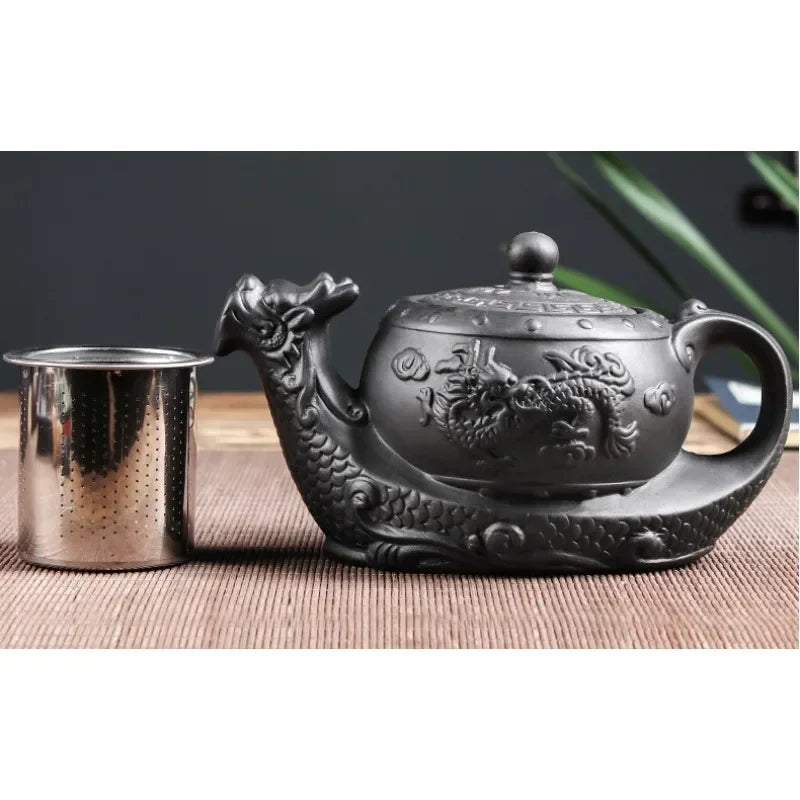 Yixing Purple Clay Teapot Large Capacity Teapot Single Pot with Built-in Stainless Steel Filter Teapot Household Kungfu Tea Set