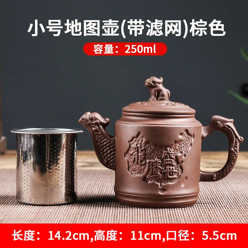 Yixing Purple Clay Teapot Large Capacity Teapot Single Pot with Built-in Stainless Steel Filter Teapot Household Kungfu Tea Set