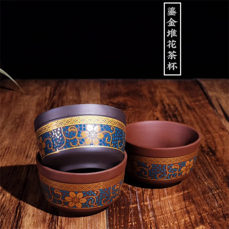 Yixing Raw Ore Purple Clay Teacup Boutique Handmade Tea Bowl Master Tea Cup Chinese Authentic Zisha Tea Set 100ml