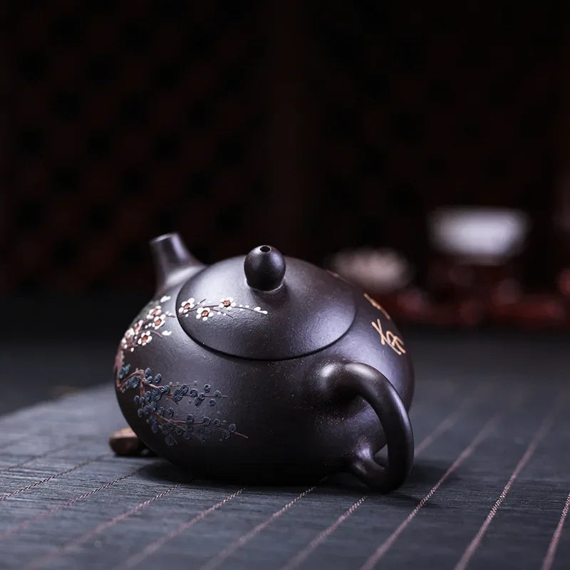 Yixing Tea Pot Purple Clay Stone Scoop Teapot Chinese Famous Handmade Tea Set Kettle Teaware Custom Tea Ceremony Gift 160ml