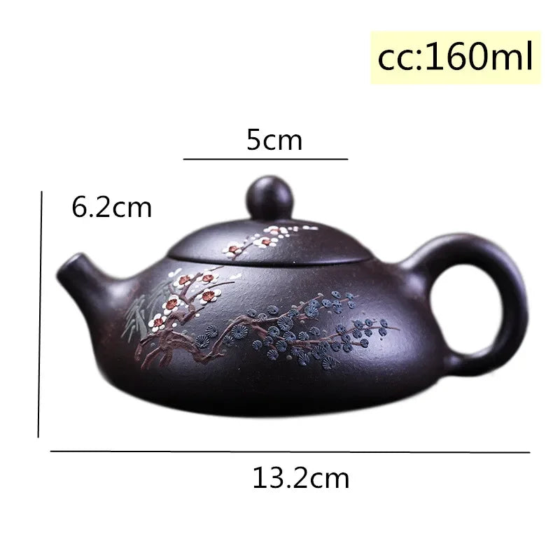 Yixing Tea Pot Purple Clay Stone Scoop Teapot Chinese Famous Handmade Tea Set Kettle Teaware Custom Tea Ceremony Gift 160ml