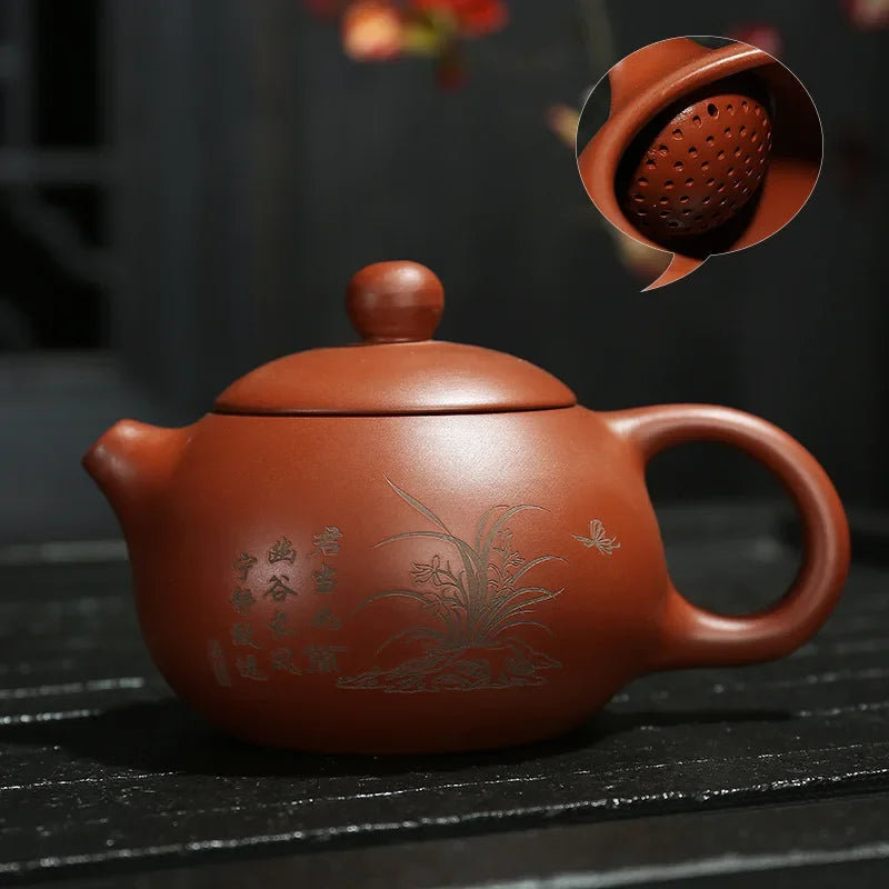 Yixing Zisha Xishi Teapot Chinese Handmade Kung Fu Teaware Tea Pots Ball Shaped Tea Infuser Authentic Beauty Tea Kettle Set