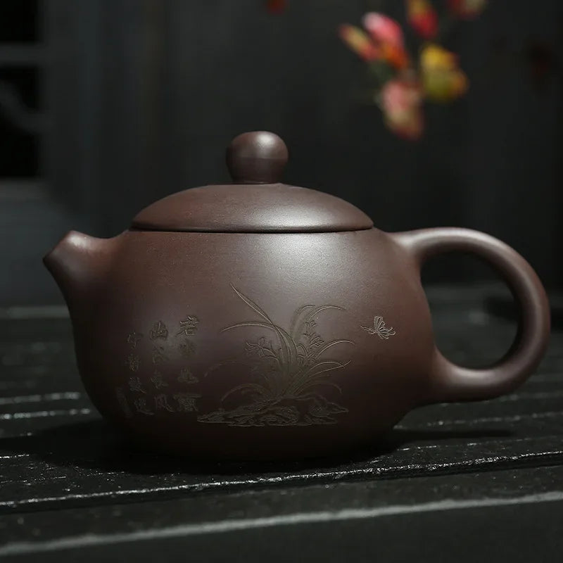 Yixing Zisha Xishi Teapot Chinese Handmade Kung Fu Teaware Tea Pots Ball Shaped Tea Infuser Authentic Beauty Tea Kettle Set