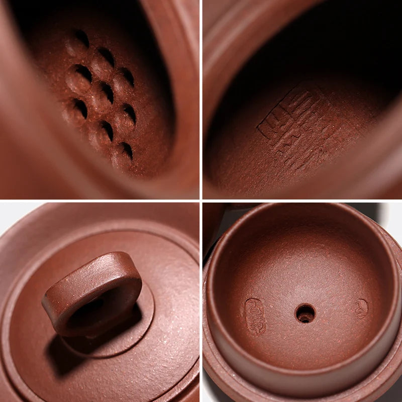 Yixing purple clay teapot famous original mine handmade Kungfu teapot tea set bottom trough qingsiyuan teapot 310ML