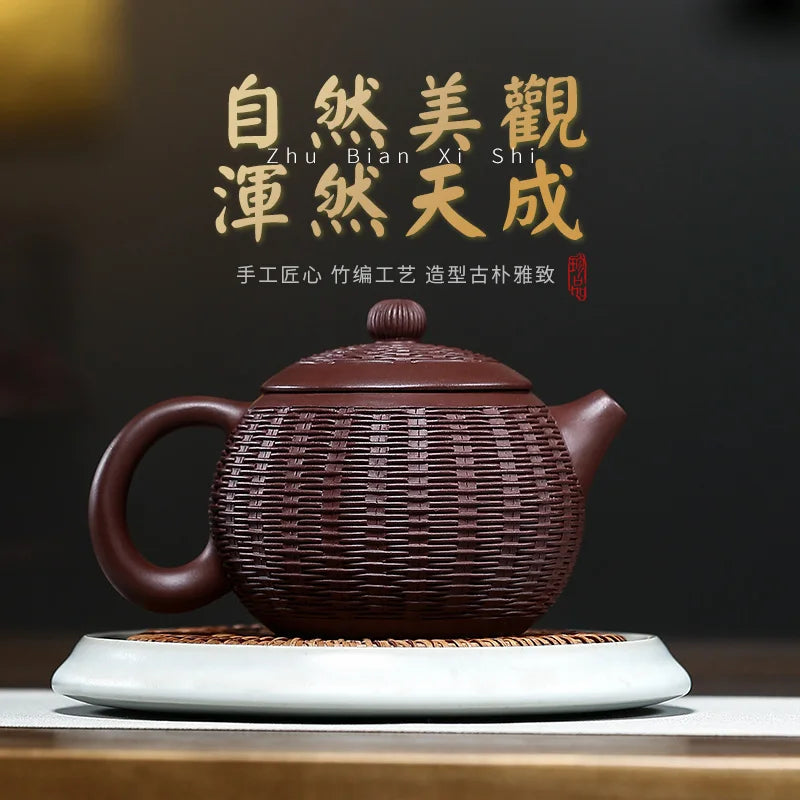 Yixing purple clay teapot is a pure handmade teapot with inner wall decorated with Kung Fu Tea