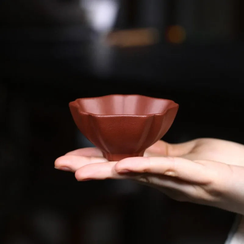 Zanghutianxia Purple Sand Kung Fu Tea Cup Master Cup Single Cup Flower Cup Tea Bowl Single Tea Cup Tea Cup Five Blessing Cup