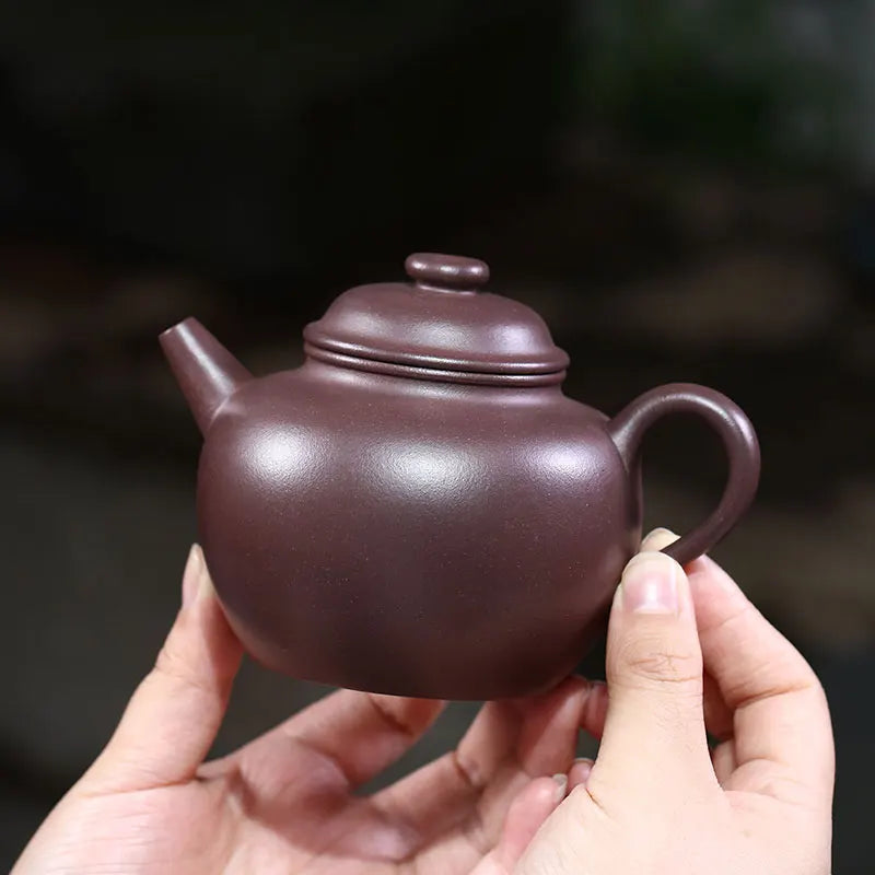 Zanghutianxia Yixing Famous Teapot Tea Set Handmade Teapot Single Teapot Crude Ore Old Purple Clay Handmade Teapot Big Bin Ring