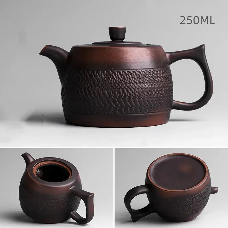 Purple Pottery Pot Ceramic Kung Fu Teapot Handmade Teapot Small Teapot Tea Kettle 240726
