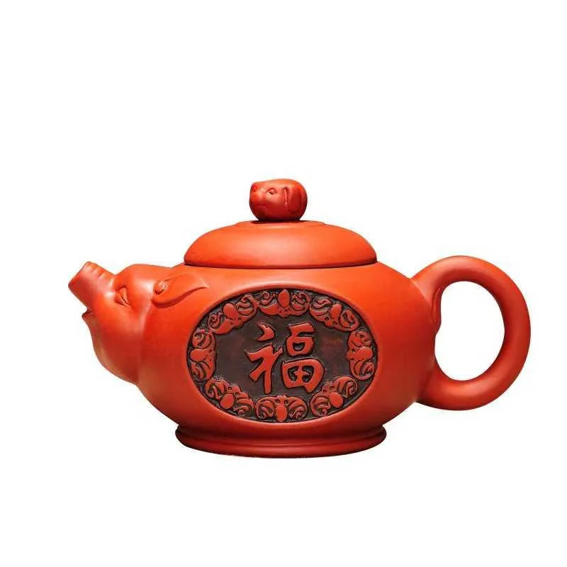 Teaware Sets 300ml Yixing Cute Pig Teapot Handmade Purple Clay Tea Pot Water Kettle Chinese Tea Set and Coffee Coffeeware Teaware Teapots Bar