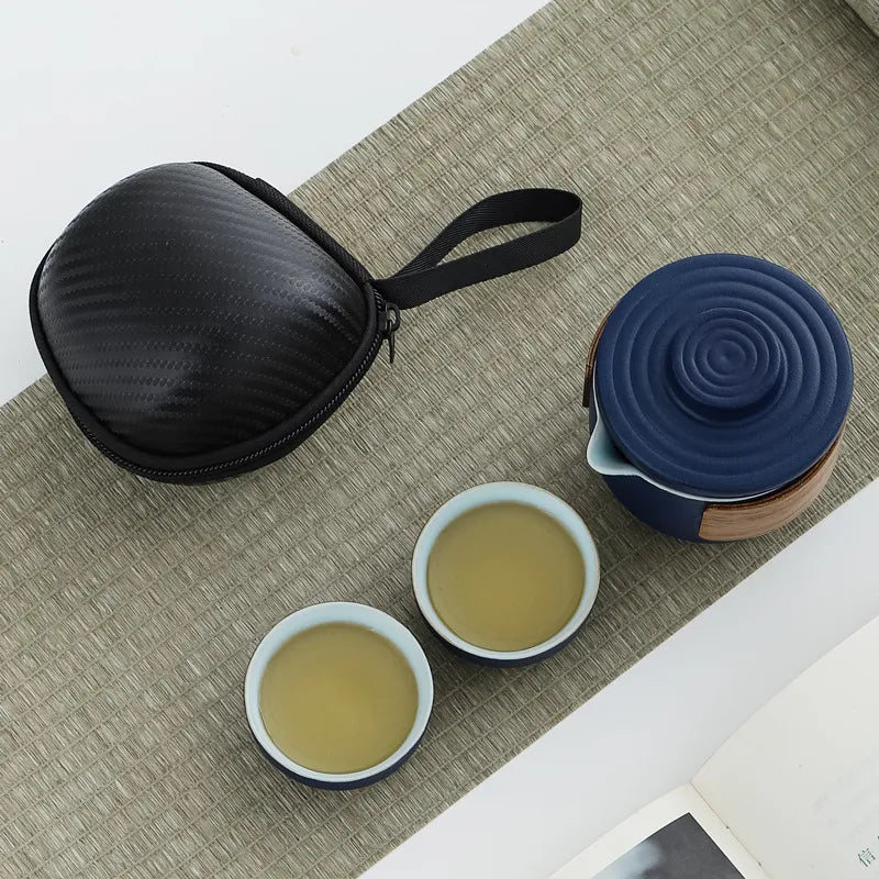 Purple Clay Kung Fu Tea Set, Teaware, Tea Pot and Cup Set, Portable Tea Set, Travel Teapot, Outdoor Teacup