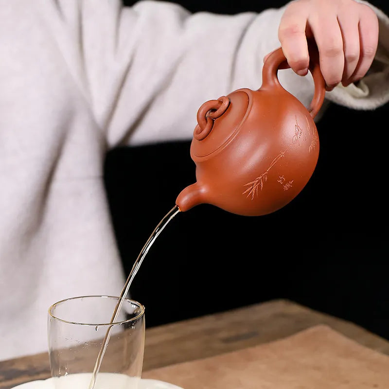 370ml Purple Clay Teapot Handmade Yixing Raw Ore Clear Cement Large-capacity Teapot Quality Teapot Kungfu Tea Set Cute Teapot
