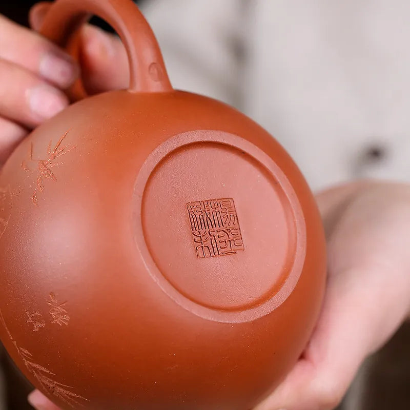 370ml Purple Clay Teapot Handmade Yixing Raw Ore Clear Cement Large-capacity Teapot Quality Teapot Kungfu Tea Set Cute Teapot