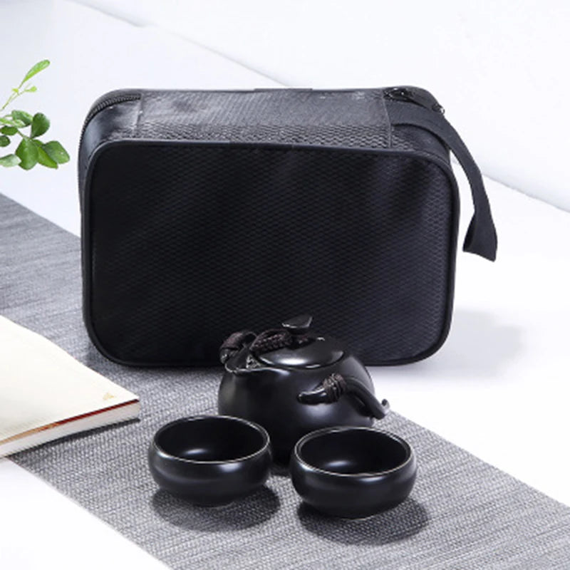ceramic teapot kettle gaiwan tea cup for puer chinese tea pot portable tea set with travel bag Free shipping