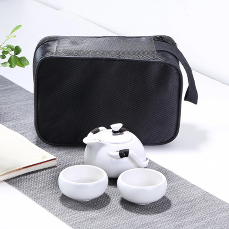 ceramic teapot kettle gaiwan tea cup for puer chinese tea pot portable tea set with travel bag Free shipping