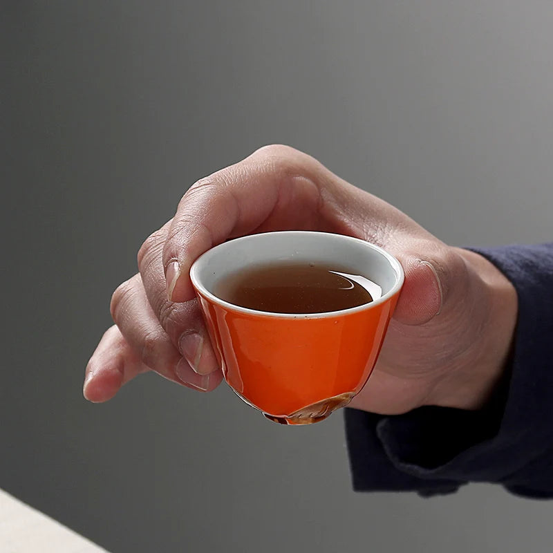 creative porcelain tea set Chinese kungfu tea sets persimmon shape lucky tea pot caddies tea cups home decoration tea brewer new
