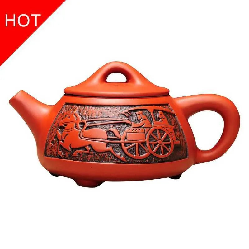 Teapots Direct delivery of purple clay teapot traditional Chinese teapot Dragon and Phoenix teapot premium tea purple clay tea set y240701