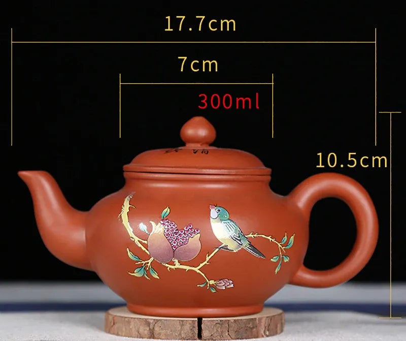 200ml&300ml Hand Painted Yixing teapot handmade Purple clay Green tea pot Kung Fu Zisha teapot tea set