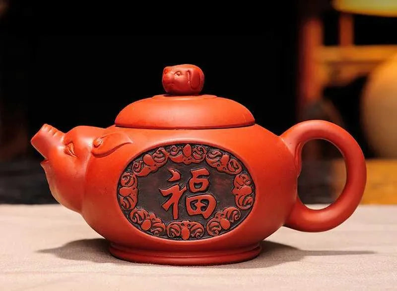 Teaware Sets 300ml Yixing Cute Pig Teapot Handmade Purple Clay Tea Pot Water Kettle Chinese Tea Set and Coffee Coffeeware Teaware Teapots Bar