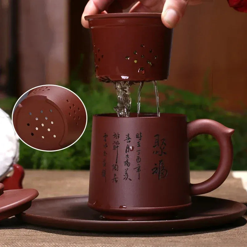450ml Handmade China Tea Set Yixing Zisha Teapot Teapot master handmade Purple clay Kung Fu Tea Gaiwan Free Shipping