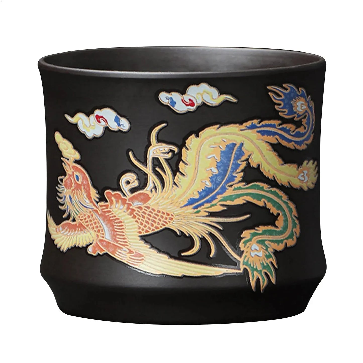 Vintage Dragons Phoenixs Purple Clay Teapot Household KungFu Tea Pot For Brewings Tea 240726