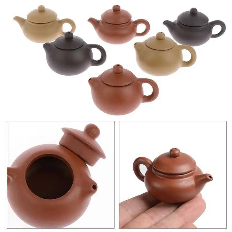 Tea Pets 1Pc Purple Clay Finger Teapot Tea Pet Pocket Tea Set Ornaments Tea Decoration z240723