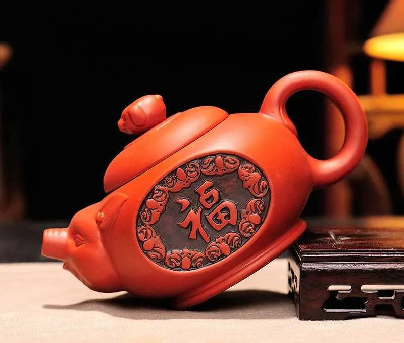 Teaware Sets 300ml Yixing Cute Pig Teapot Handmade Purple Clay Tea Pot Water Kettle Chinese Tea Set and Coffee Coffeeware Teaware Teapots Bar