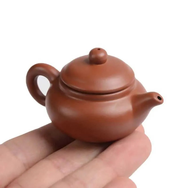 1Pc Purple Clay Finger Teapot Tea Pet Pocket Tea Set Ornaments Tea DecorationXJ240814