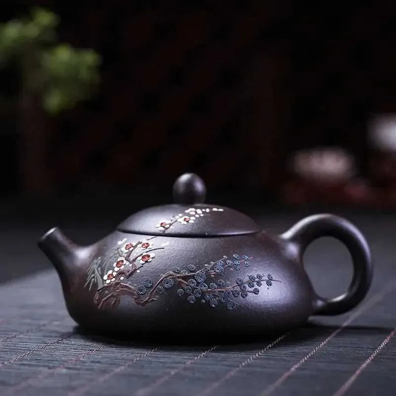Teapots Yixing Tea Pot Purple Clay Spoon Chinese Famous Handmade Tea Pot Set Tea Set Customized Tea Set Gift 160ml y240703